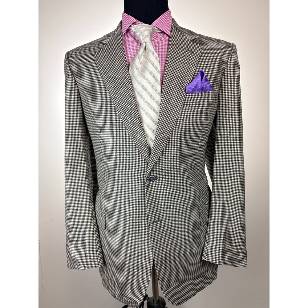 BRIONI Italian 2-Button Houndstooth Sport Jacket 46 L / R e56
